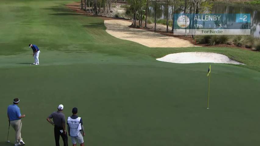Robert Allenby makes birdie on No. 17 at Chubb Classic