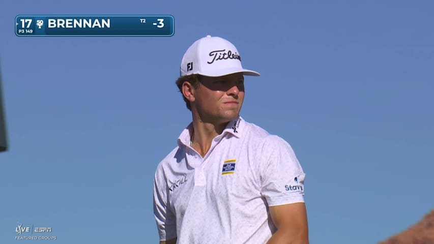 Michael Brennan hits tee shot to 11 feet, sets up birdie on No. 17 at Bank of Utah