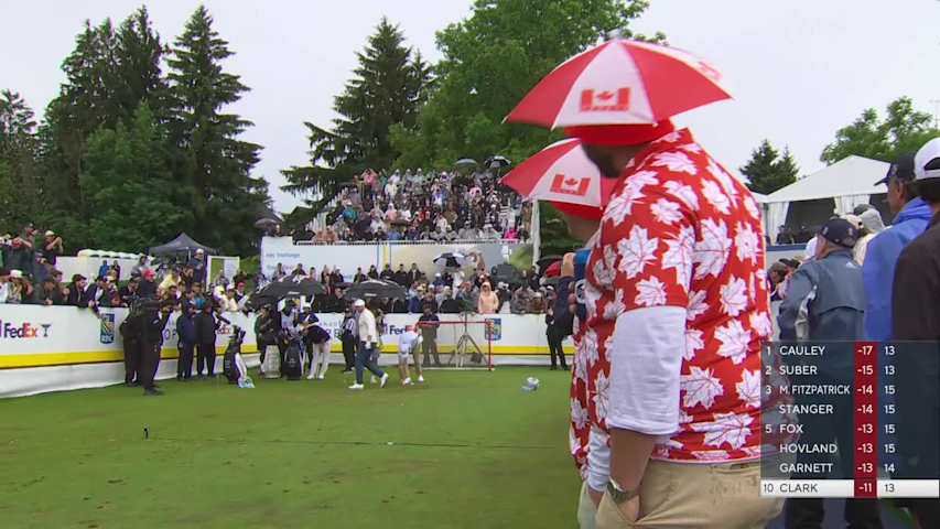 Wyndham Clark sinks 22-foot birdie putt on No. 14 at RBC Canadian