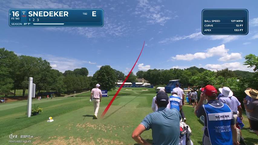 Brandt Snedeker sinks a 20-foot birdie putt on No. 16 at Wyndham