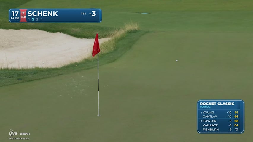 Adam Schenk sinks 31-foot birdie putt on No. 17 at Rocket Classic