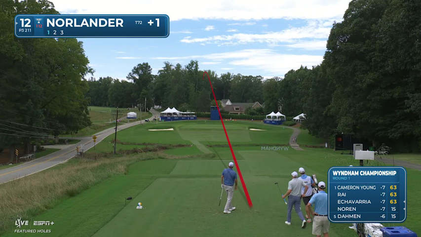 Henrik Norlander makes birdie on No. 12 at Wyndham