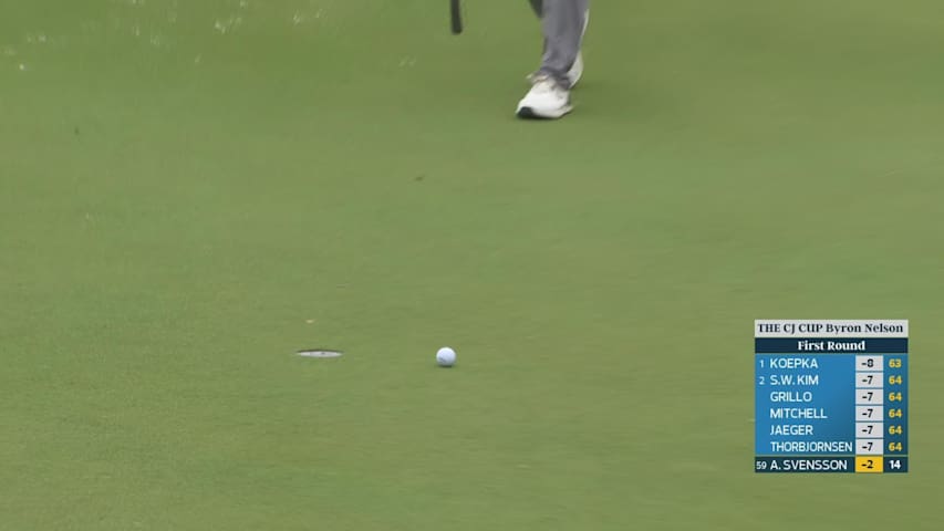 Adam Svensson makes birdie on No. 15 at THE CJ CUP