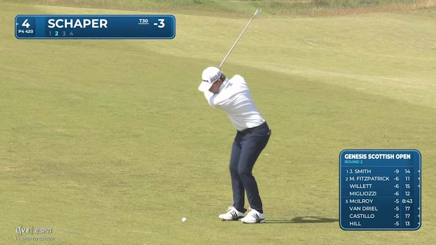Jayden Schaper's 161-yard approach sets up birdie on No. 4 at Genesis Scottish Open