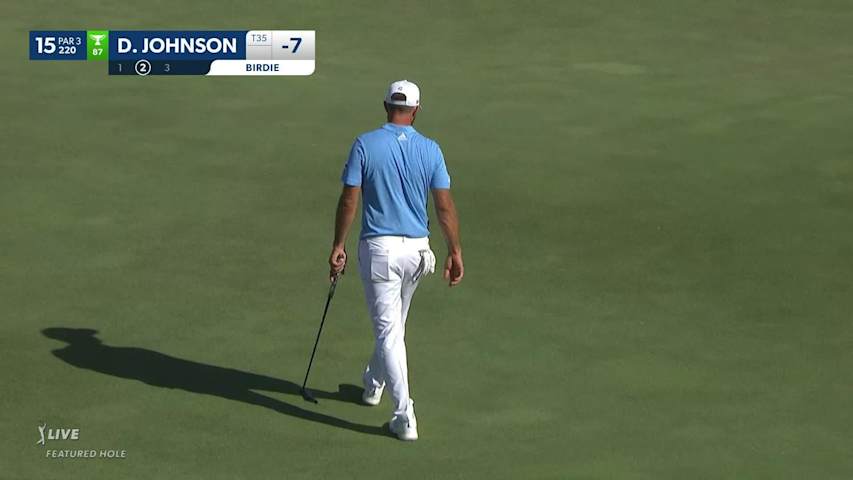 Dustin Johnson hits tee shot close and birdies at AT&T Byron Nelson