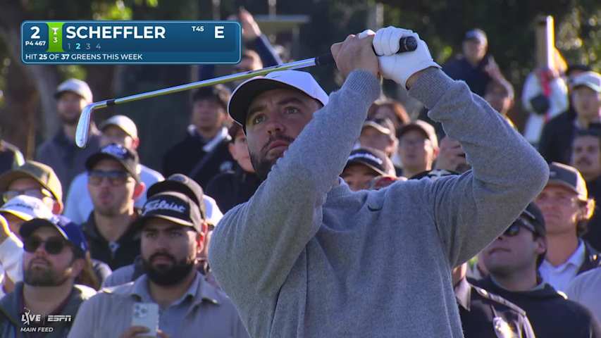 Scottie Scheffler holes out 23-foot birdie putt on No. 2 at The Genesis