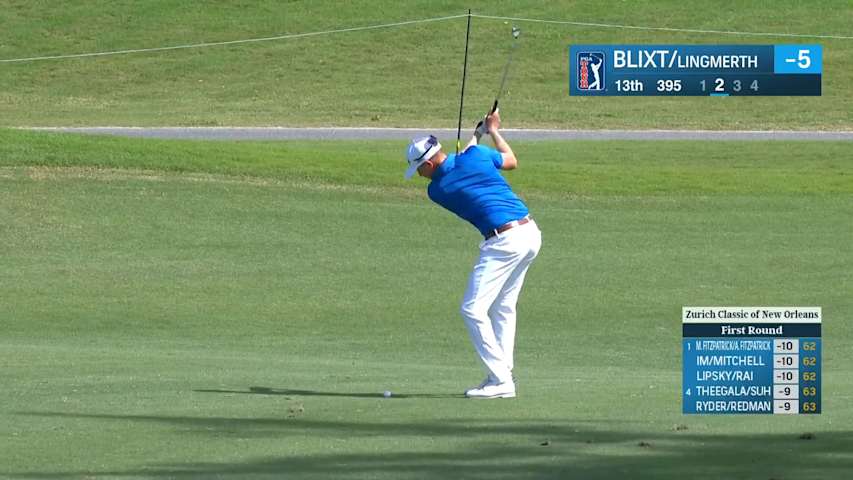 Jonas Blixt's 107-yard approach to 6-feet yields birdie at Zurich Classic