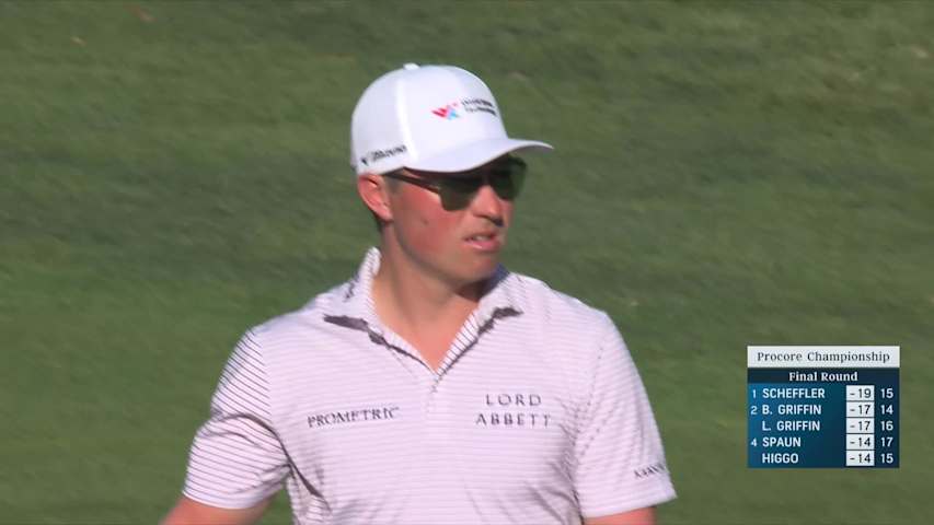 Ben Griffin sinks 15-foot birdie putt on No. 15 at Procore