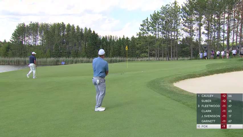Ryan Fox drains 9-foot putt for birdie on No. 18 at RBC Canadian