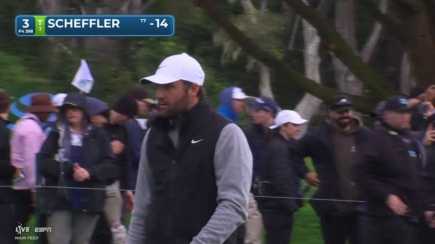 Scottie Scheffler hits 98-yard approach to 10 feet, sets up birdie at Pebble Beach