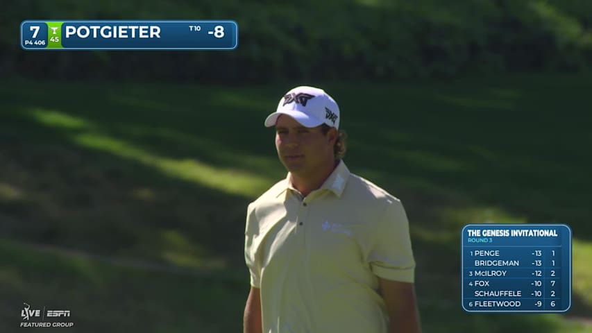 Aldrich Potgieter hits 148-yard approach to 9 feet, makes birdie on No. 7 at The Genesis