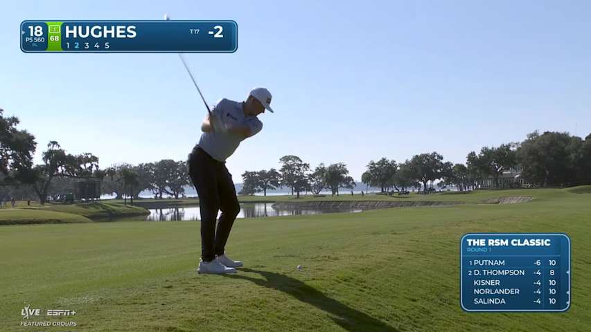 Mackenzie Hughes makes birdie on No. 18 at The RSM Classic