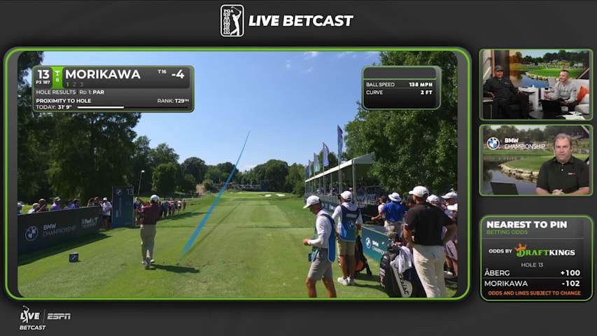 Collin Morikawa hits tee shot to 8 feet, sets up birdie on No. 13 at BMW Championship