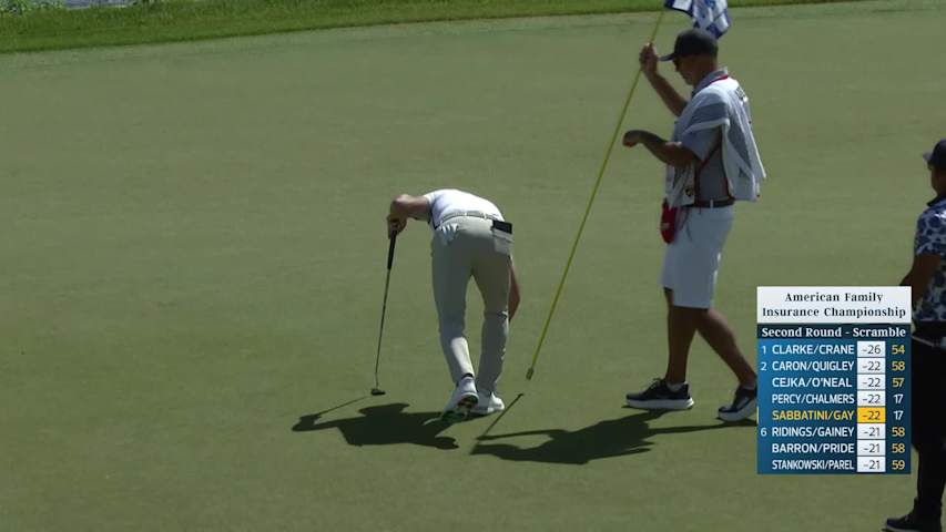 Team Sabbatini/Gay makes birdie on No. 17 at American Family Insurance Championship