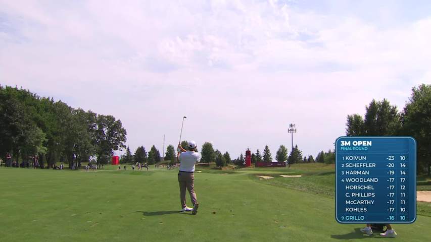 Emiliano Grillo's 173-yard approach sets up birdie on No. 11 at 3M Open