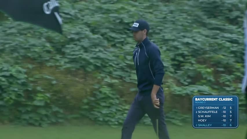 Alex Smalley sinks 19-foot eagle putt on No. 6 at Baycurrent
