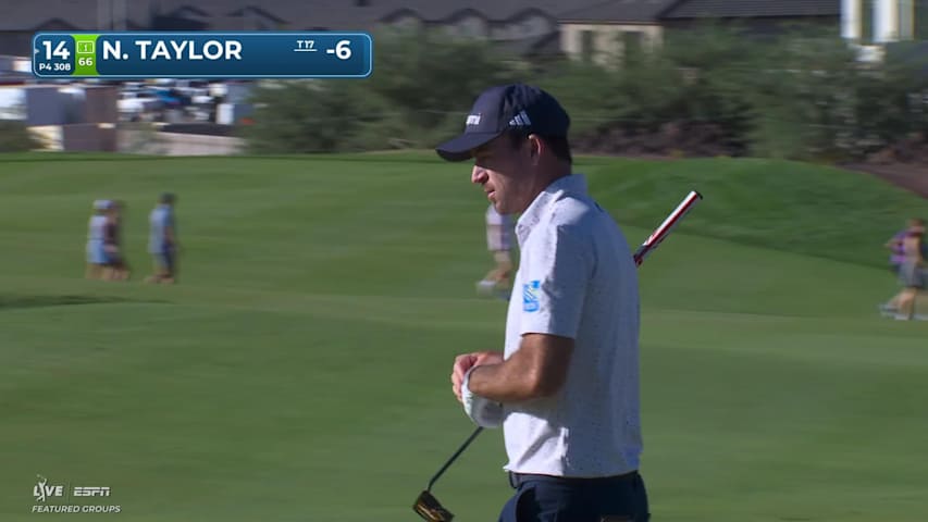 Nick Taylor sinks 4-foot birdie putt on No. 14 at Bank of Utah