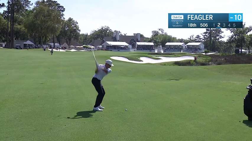 Clay Feagler makes birdie on No. 18 at Club Car Championship
