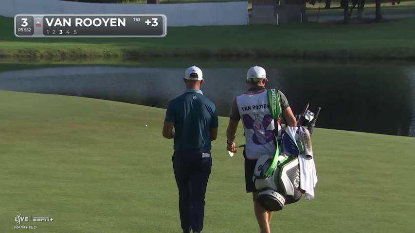 Erik van Rooyen holes out for birdie from 27-feet on No. 3 at FedEx St. Jude