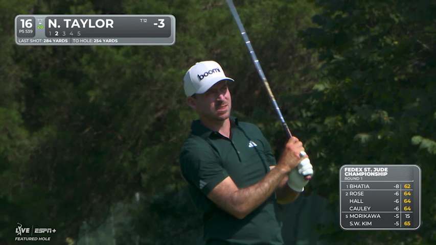Nick Taylor makes birdie on No. 16 at FedEx St. Jude