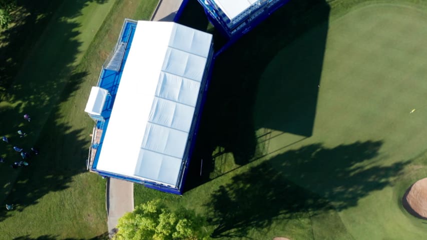 Flop shots over iconic No. 17 grandstand at Wichita Open