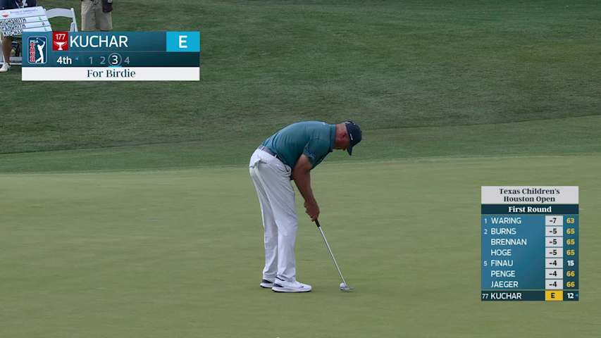 Matt Kuchar sinks 21-foot birdie putt on No. 4 at Texas Children's