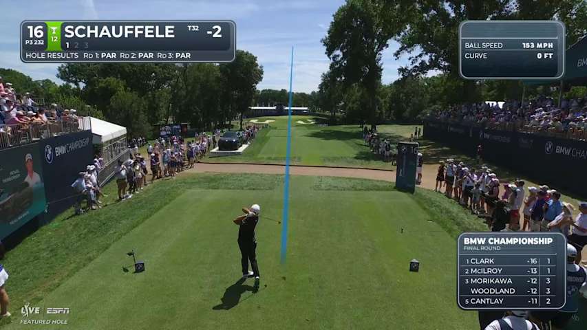Xander Schauffele hits tee shot to 14 feet, sets up birdie on No. 16 at BMW Championship