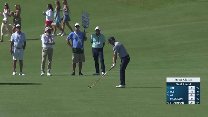 Zach Johnson makes eagle putt on No. 18 at Hoag Classic