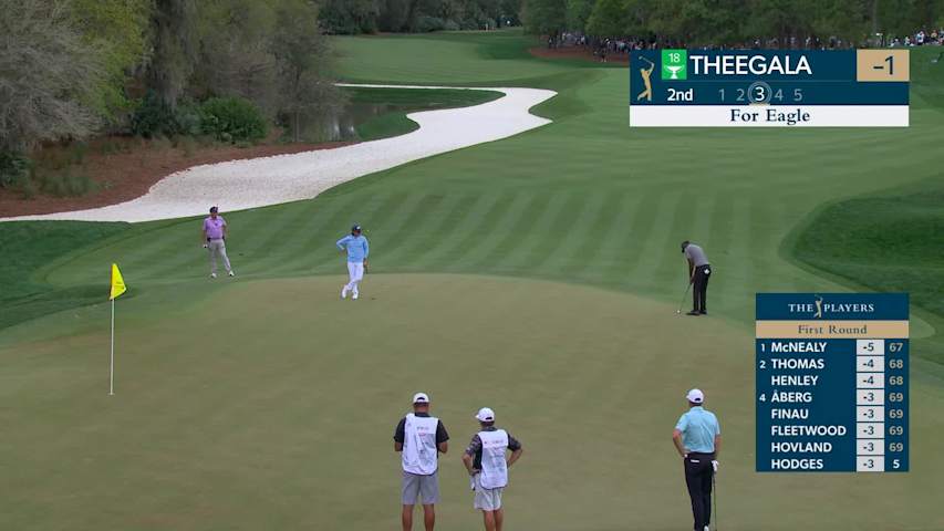 Sahith Theegala sinks 4-foot birdie putt on No. 2 at THE PLAYERS