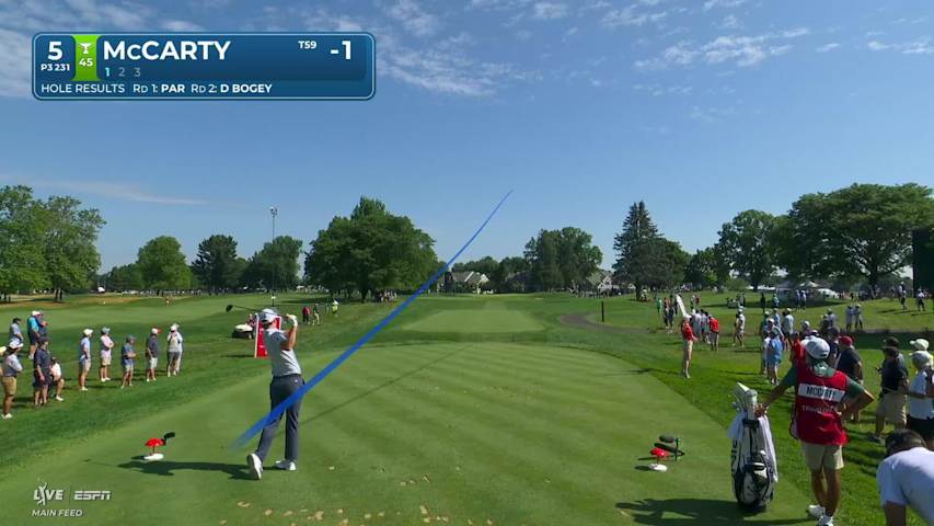 Matt McCarty hits tee shot to 9 feet, sets up birdie on No. 5 at Travelers
