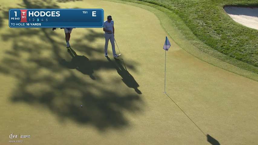 Lee Hodges sinks 11-foot birdie putt on No. 1 at Valspar