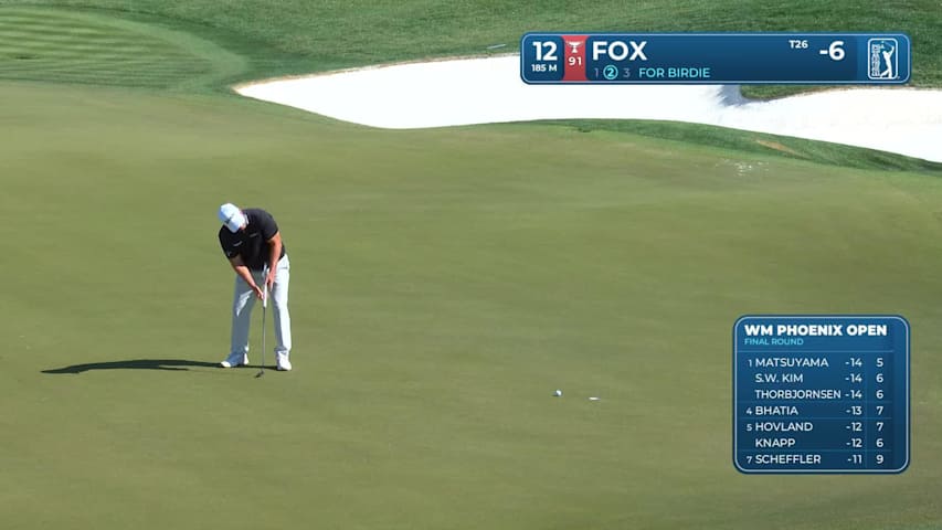 Ryan Fox sinks 11-foot birdie putt on No. 12 at WM Phoenix Open