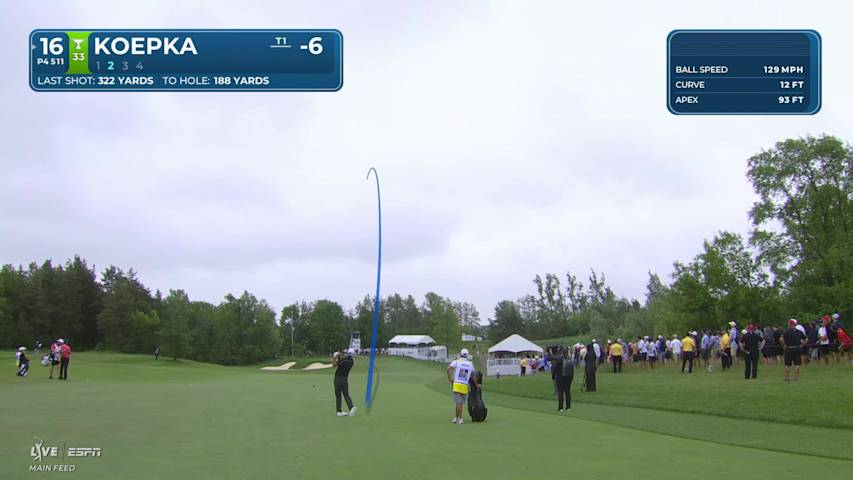Brooks Koepka's 185-yard approach sets up birdie on No. 16 at RBC Canadian