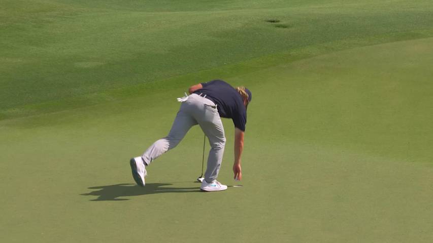 Frankie Capan III makes birdie on No. 14 at Zurich Classic