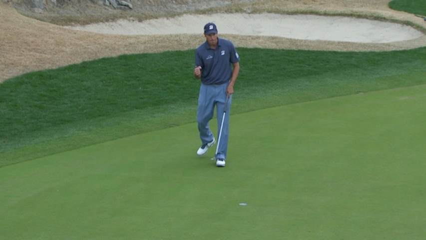 Matt Kuchar makes moves with an excellent tee shot on No. 17 at Humana