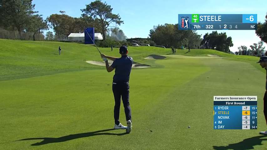 Brendan Steele spinning wedge yields birdie at Farmers