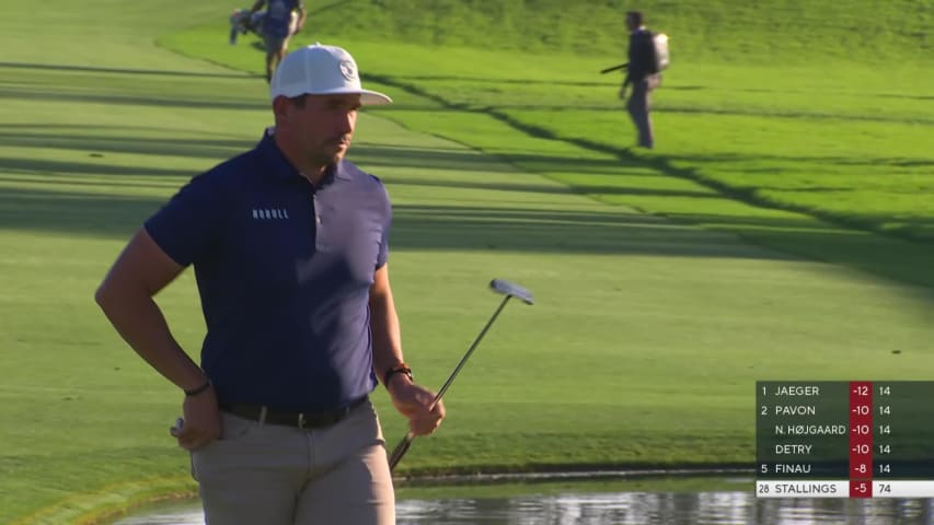 Scott Stallings finishes day with birdie on No. 18 at Farmers