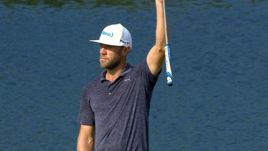 Graham DeLaet drains a 46-footer for birdie at PGA Championship