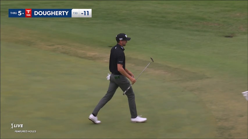 Kevin Dougherty drives the green leading to birdie at THE CJ CUP