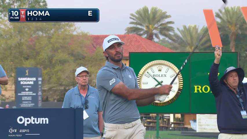Max Homa holes out 139-yard approach for eagle on No. 10 at THE PLAYERS