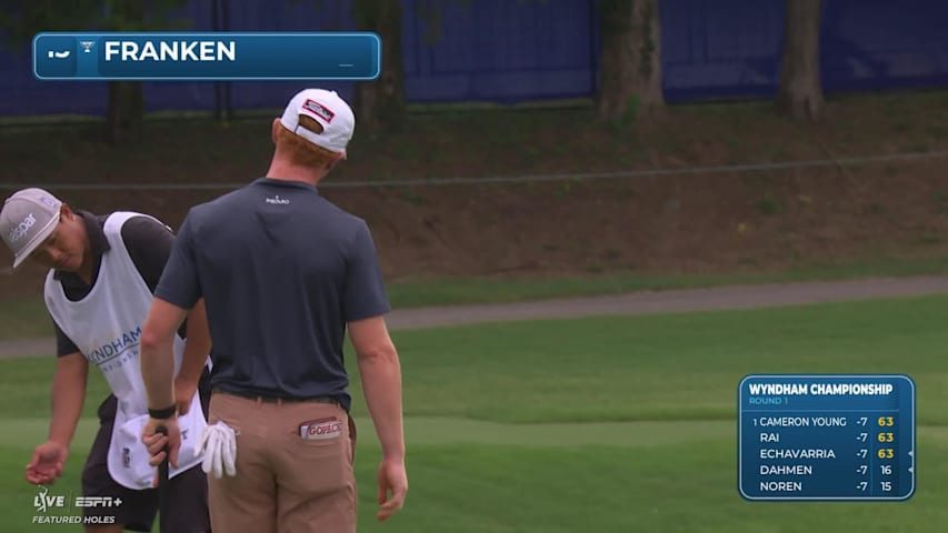 Stephen Franken sinks a 23-foot birdie putt on No. 15 at Wyndham