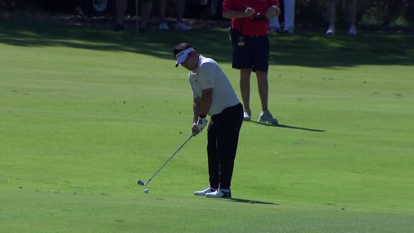 Seungtaek Lee makes birdie on No. 18 at Compliance Solutions