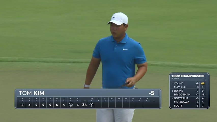 Tom Kim makes birdie on No. 10 at TOUR Championship