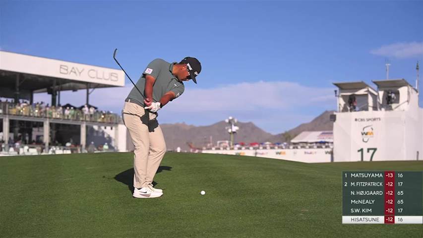 Ryo Hisatsune sinks 9-foot birdie putt on No. 17 at WM Phoenix Open