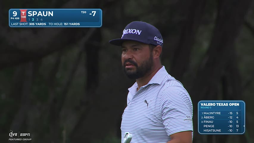 J.J. Spaun hits 154-yard approach to 9 feet, sets up birdie on No. 9 at Valero