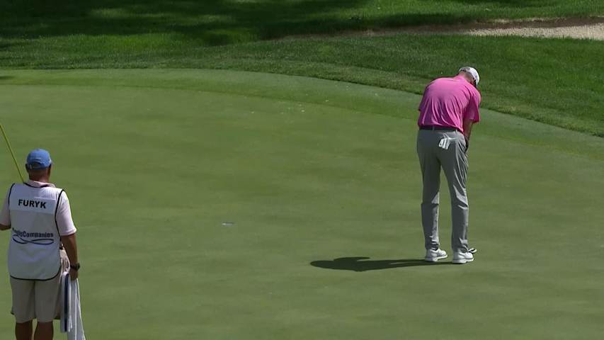 Jim Furyk makes birdie on No. 18 at Kaulig Co. Championship