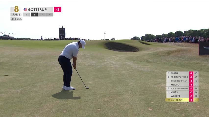 Chris Gotterup makes birdie on No. 8 at Genesis Scottish Open