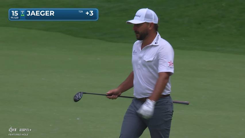 Stephan Jaeger's excellent chip from the rough sets up birdie at the Memorial
