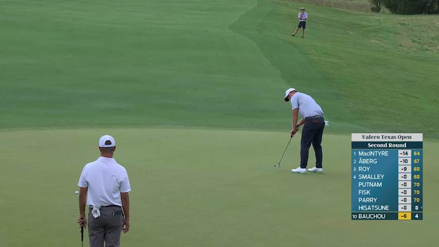 Zachary Bauchou drains 18-foot birdie putt on No. 5 at Valero