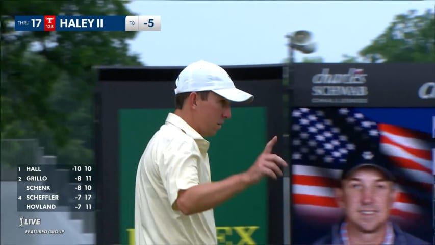 Paul Haley II holes par-save from fringe at Charles Schwab